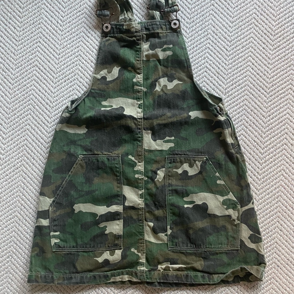 Zara Camo Denim Overall Dress size 11/12